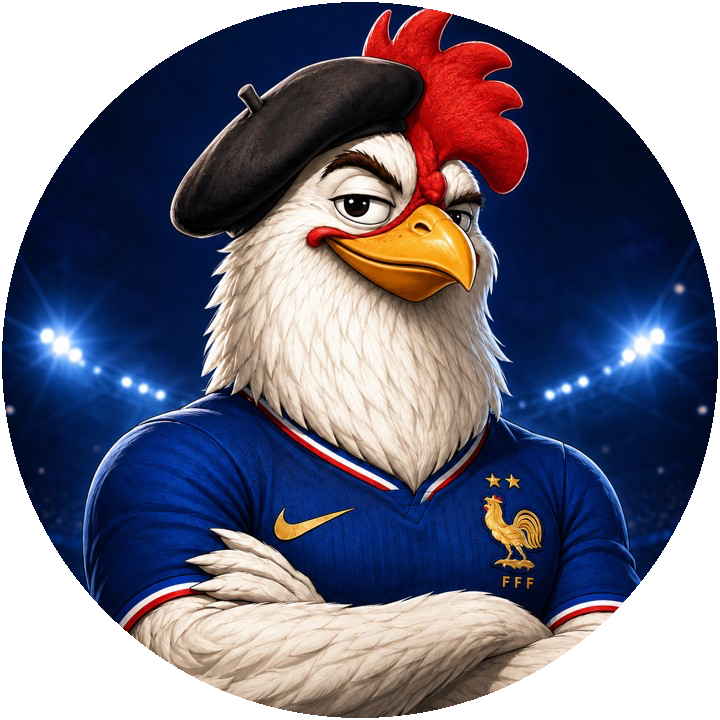 French rooster character for World Champ Token